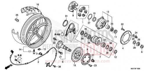 ROUE ARRIERE VFR800XD de 2013